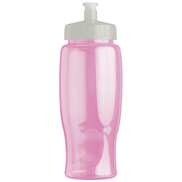 Transparent Grip Poly-Pure Sport Bottle, 27oz. - Push Pull Lid