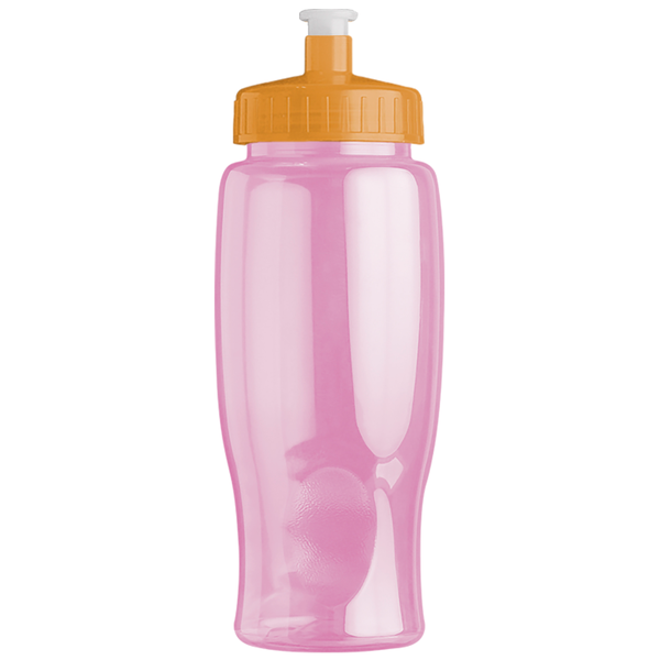 Transparent Grip Poly-Pure Sport Bottle, 27oz. - Push Pull Lid