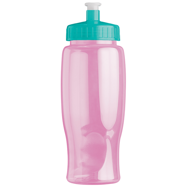 Transparent Grip Poly-Pure Sport Bottle, 27oz. - Push Pull Lid