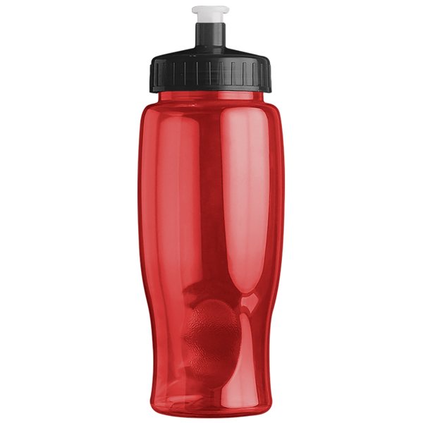 Transparent Grip Poly-Pure Sport Bottle, 27oz. - Push Pull Lid