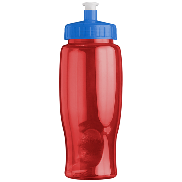 Transparent Grip Poly-Pure Sport Bottle, 27oz. - Push Pull Lid