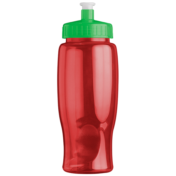 Transparent Grip Poly-Pure Sport Bottle, 27oz. - Push Pull Lid