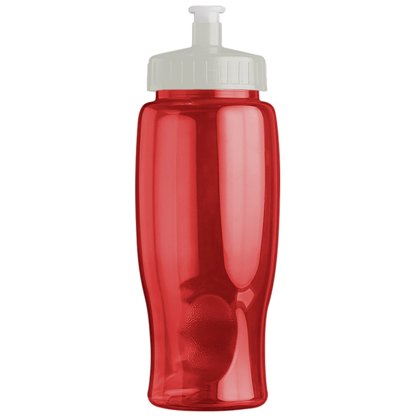 Transparent Grip Poly-Pure Sport Bottle, 27oz. - Push Pull Lid