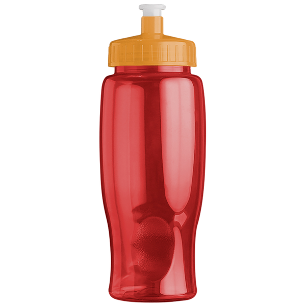 Transparent Grip Poly-Pure Sport Bottle, 27oz. - Push Pull Lid