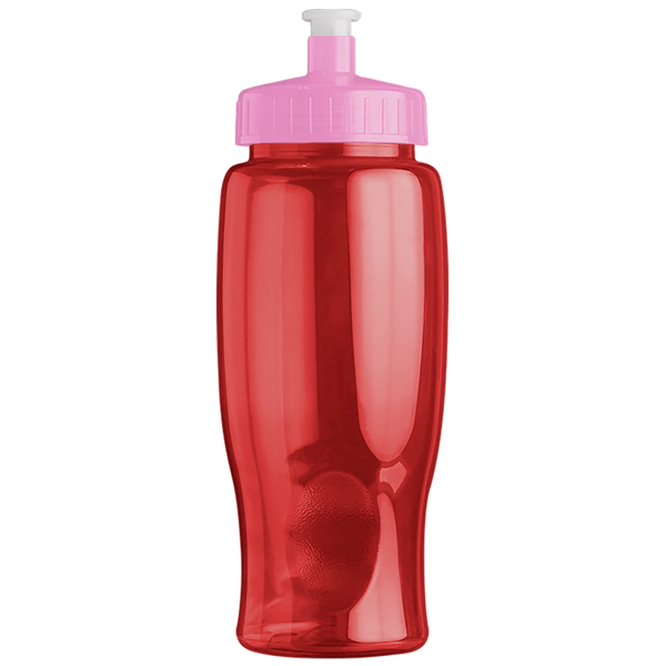 Transparent Grip Poly-Pure Sport Bottle, 27oz. - Push Pull Lid