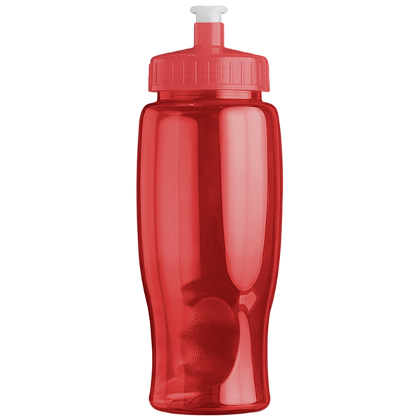 Transparent Grip Poly-Pure Sport Bottle, 27oz. - Push Pull Lid