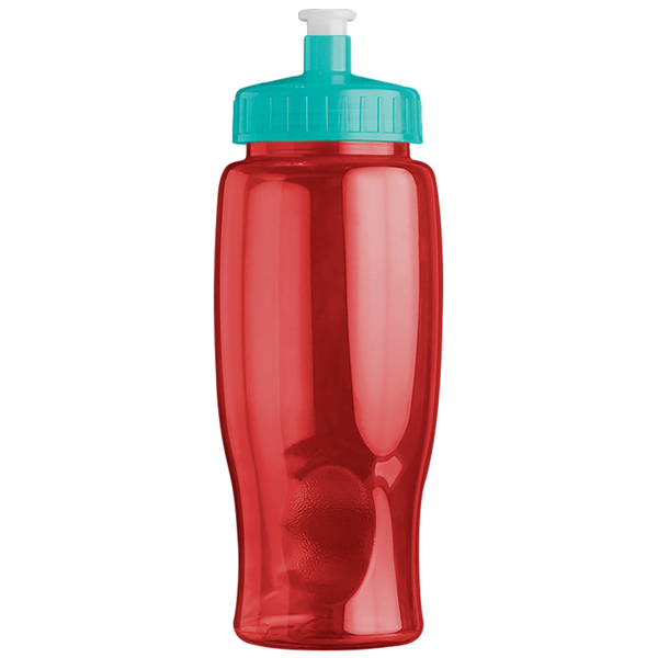 Transparent Grip Poly-Pure Sport Bottle, 27oz. - Push Pull Lid