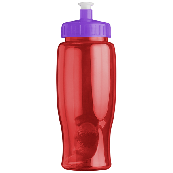 Transparent Grip Poly-Pure Sport Bottle, 27oz. - Push Pull Lid