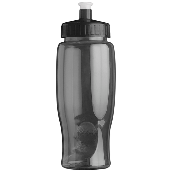 Transparent Grip Poly-Pure Sport Bottle, 27oz. - Push Pull Lid