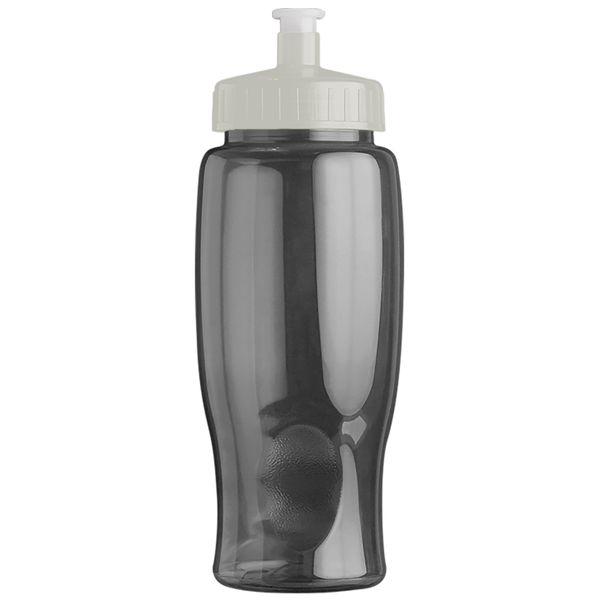 Transparent Grip Poly-Pure Sport Bottle, 27oz. - Push Pull Lid