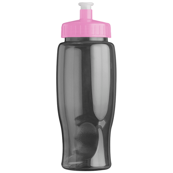 Transparent Grip Poly-Pure Sport Bottle, 27oz. - Push Pull Lid