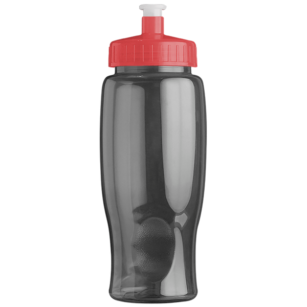 Transparent Grip Poly-Pure Sport Bottle, 27oz. - Push Pull Lid
