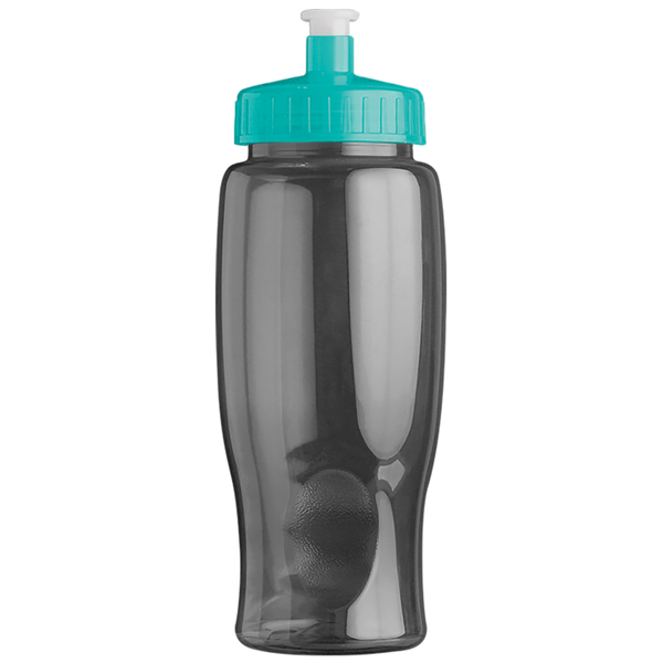 Transparent Grip Poly-Pure Sport Bottle, 27oz. - Push Pull Lid