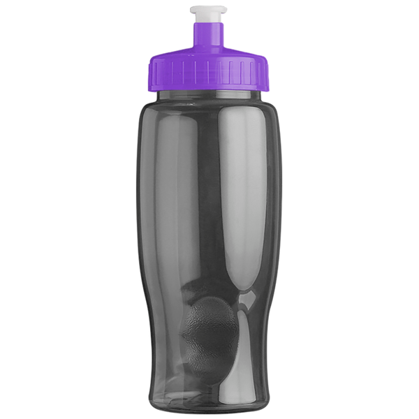 Transparent Grip Poly-Pure Sport Bottle, 27oz. - Push Pull Lid
