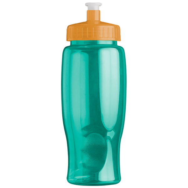 Transparent Grip Poly-Pure Sport Bottle, 27oz. - Push Pull Lid