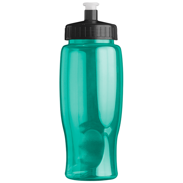 Transparent Grip Poly-Pure Sport Bottle, 27oz. - Push Pull Lid