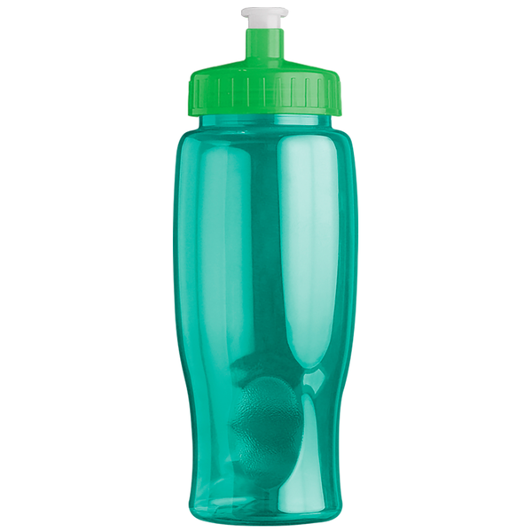 Transparent Grip Poly-Pure Sport Bottle, 27oz. - Push Pull Lid