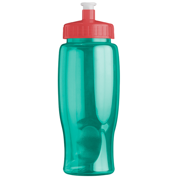 Transparent Grip Poly-Pure Sport Bottle, 27oz. - Push Pull Lid