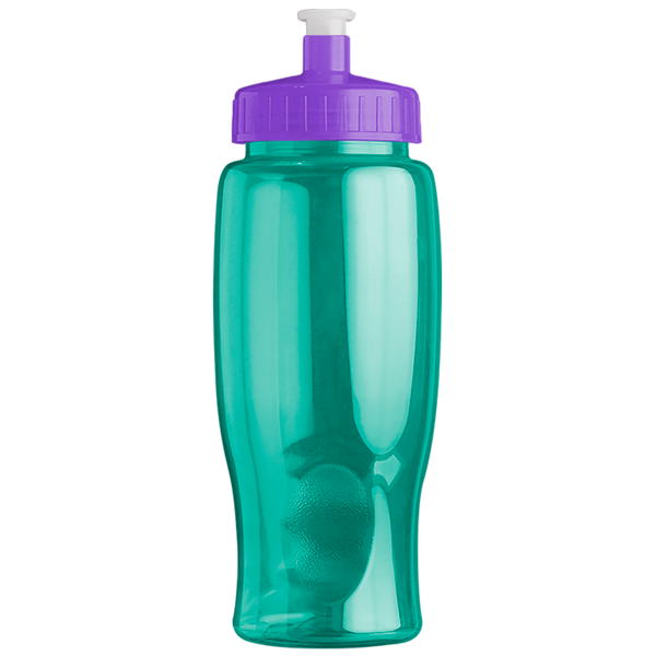 Transparent Grip Poly-Pure Sport Bottle, 27oz. - Push Pull Lid