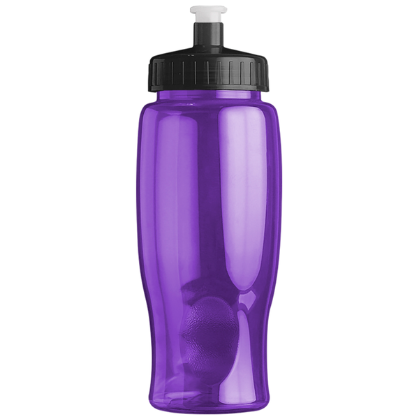 Transparent Grip Poly-Pure Sport Bottle, 27oz. - Push Pull Lid