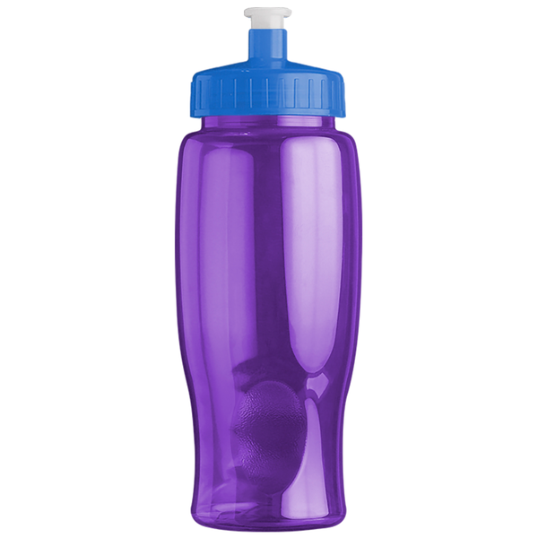 Transparent Grip Poly-Pure Sport Bottle, 27oz. - Push Pull Lid