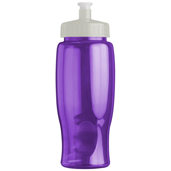 Transparent Grip Poly-Pure Sport Bottle, 27oz. - Push Pull Lid