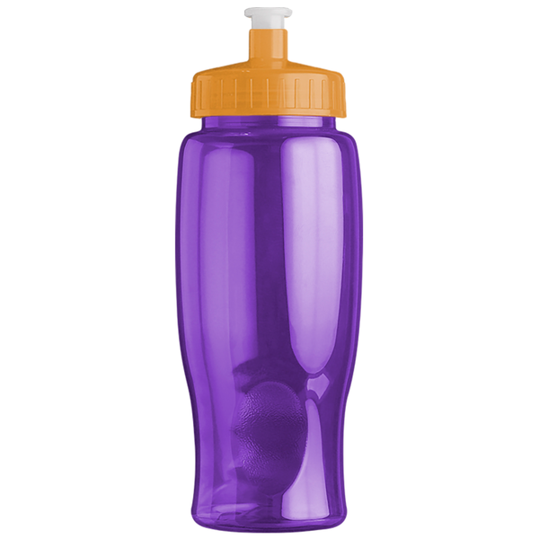 Transparent Grip Poly-Pure Sport Bottle, 27oz. - Push Pull Lid