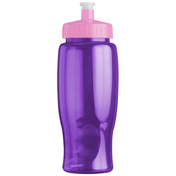 Transparent Grip Poly-Pure Sport Bottle, 27oz. - Push Pull Lid