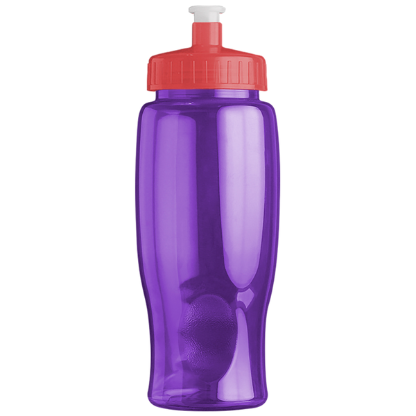 Transparent Grip Poly-Pure Sport Bottle, 27oz. - Push Pull Lid