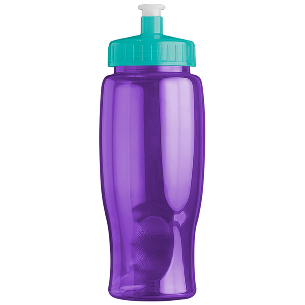 Transparent Grip Poly-Pure Sport Bottle, 27oz. - Push Pull Lid