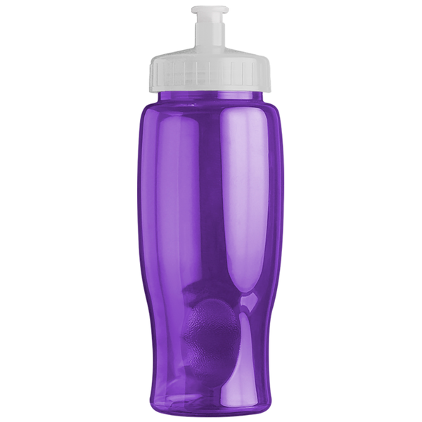 Transparent Grip Poly-Pure Sport Bottle, 27oz. - Push Pull Lid