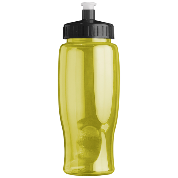 Transparent Grip Poly-Pure Sport Bottle, 27oz. - Push Pull Lid