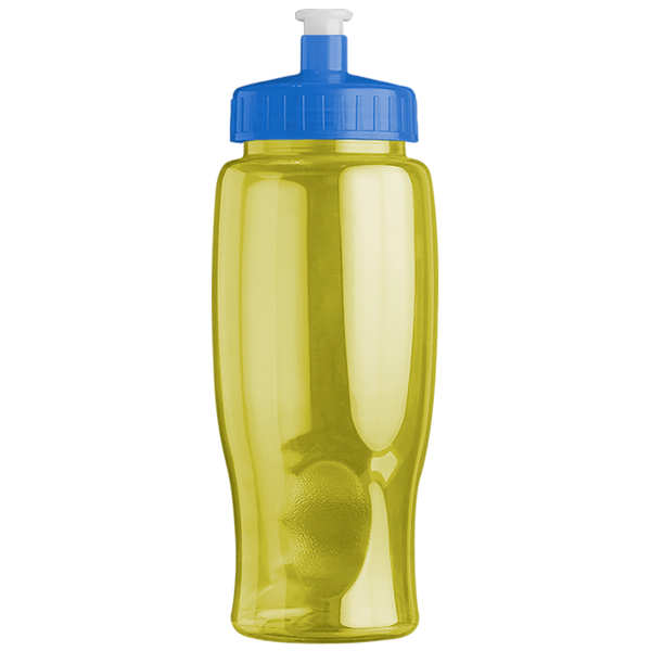 Transparent Grip Poly-Pure Sport Bottle, 27oz. - Push Pull Lid