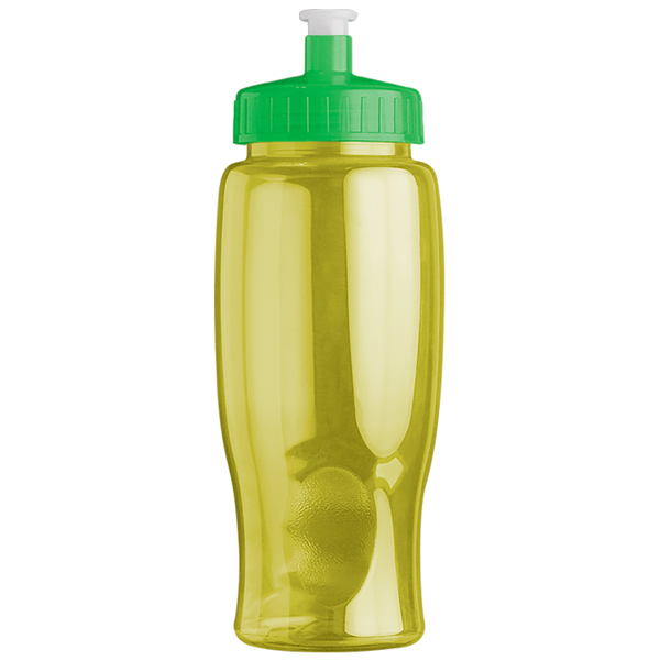 Transparent Grip Poly-Pure Sport Bottle, 27oz. - Push Pull Lid