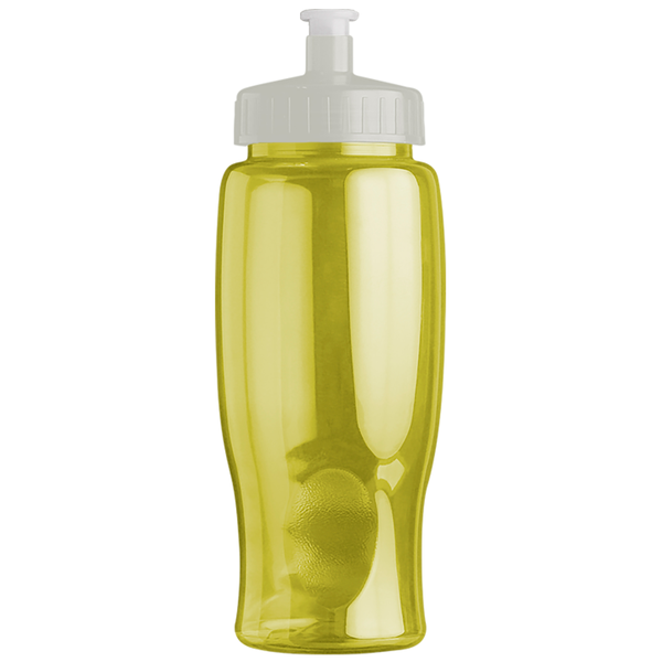 Transparent Grip Poly-Pure Sport Bottle, 27oz. - Push Pull Lid