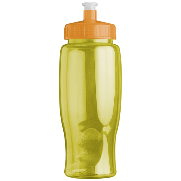 Transparent Grip Poly-Pure Sport Bottle, 27oz. - Push Pull Lid