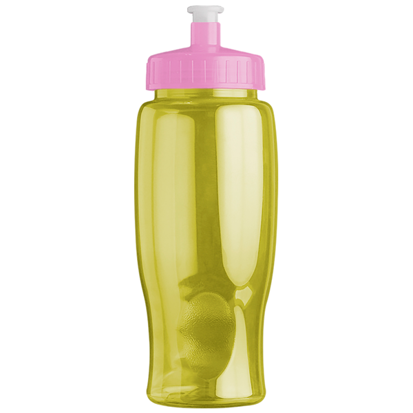 Transparent Grip Poly-Pure Sport Bottle, 27oz. - Push Pull Lid