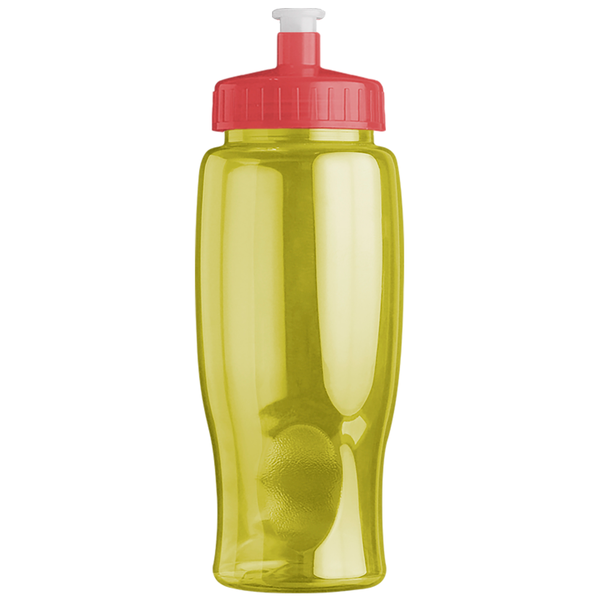Transparent Grip Poly-Pure Sport Bottle, 27oz. - Push Pull Lid