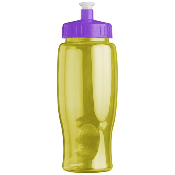 Transparent Grip Poly-Pure Sport Bottle, 27oz. - Push Pull Lid