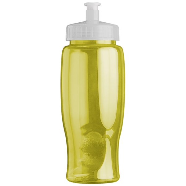 Transparent Grip Poly-Pure Sport Bottle, 27oz. - Push Pull Lid