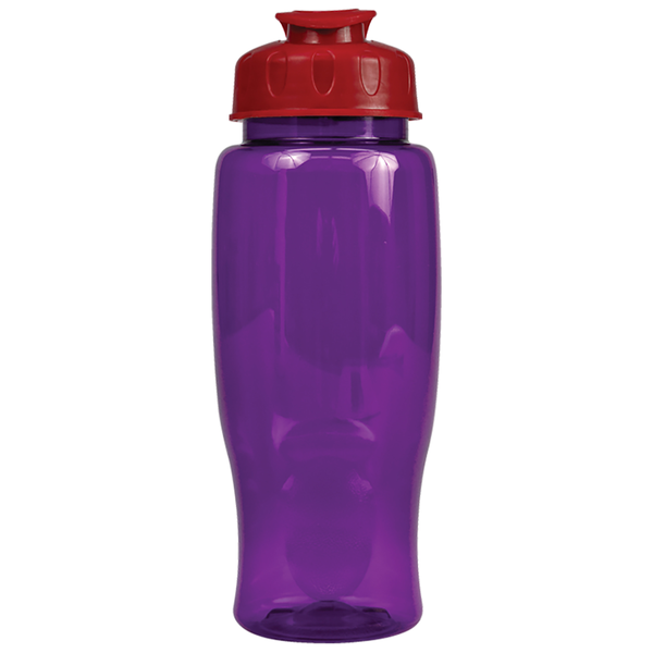 Transparent Grip PolyPure Sport Bottle, 27oz. Flip Top Lid Free