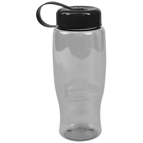 Transparent Grip Poly-Pure Sport Bottle, 27oz. - Tethered Lid
