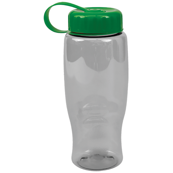Transparent Grip Poly-Pure Sport Bottle, 27oz. - Tethered Lid