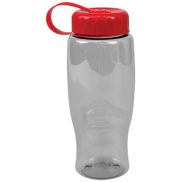 Transparent Grip Poly-Pure Sport Bottle, 27oz. - Tethered Lid