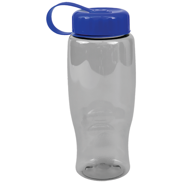 Transparent Grip Poly-Pure Sport Bottle, 27oz. - Tethered Lid