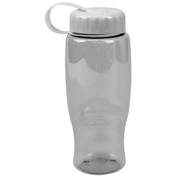 Transparent Grip Poly-Pure Sport Bottle, 27oz. - Tethered Lid