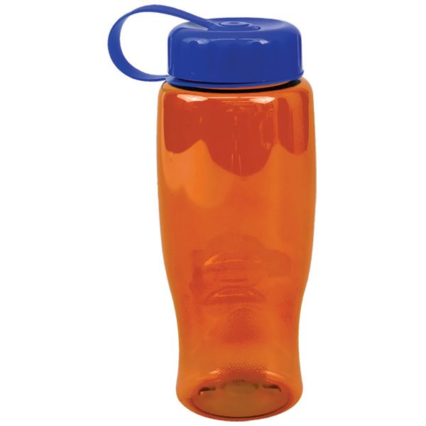 Transparent Grip Poly-Pure Sport Bottle, 27oz. - Tethered Lid