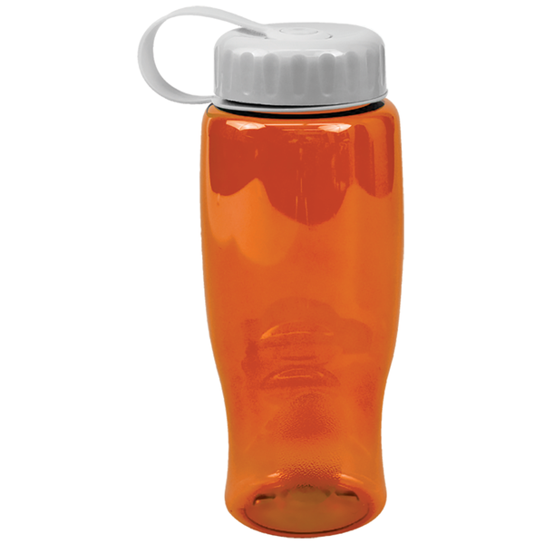 Transparent Grip Poly-Pure Sport Bottle, 27oz. - Tethered Lid