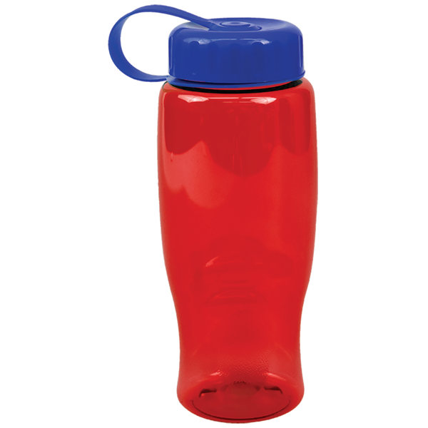 Transparent Grip Poly-Pure Sport Bottle, 27oz. - Tethered Lid