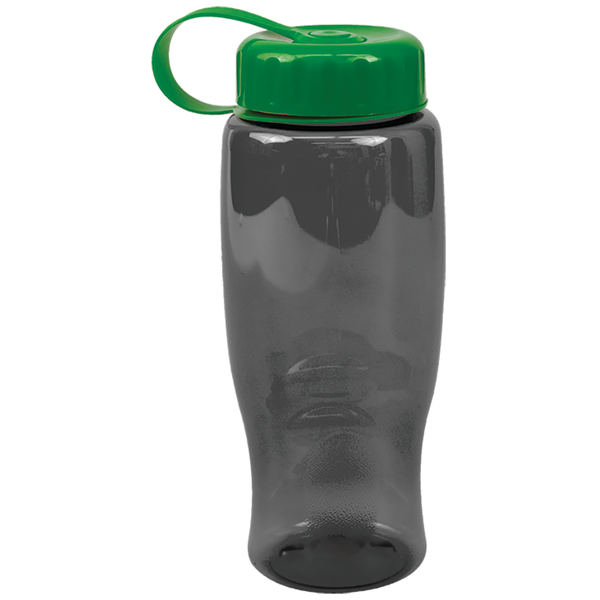 Transparent Grip Poly-Pure Sport Bottle, 27oz. - Tethered Lid